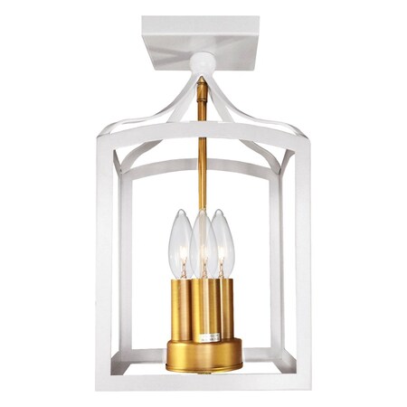 Dainolite Windham 3-Light Flush Mount WIN-93FH-WH